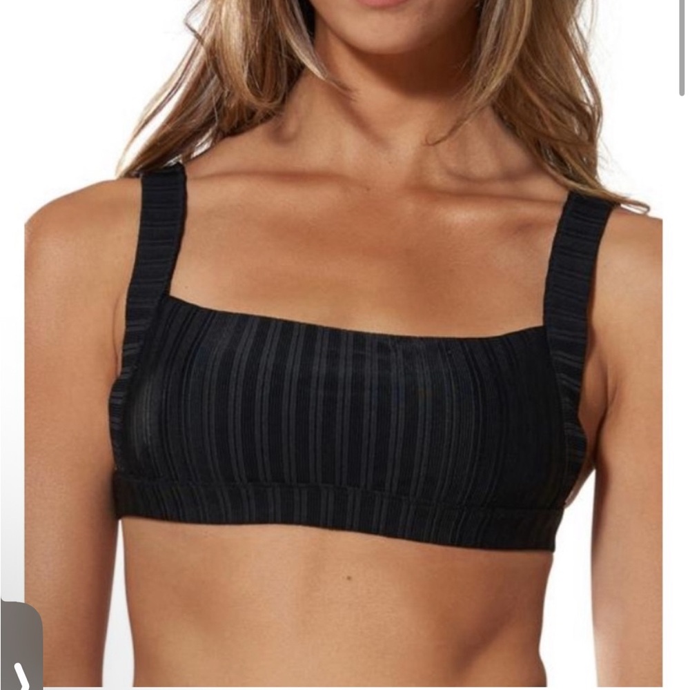 Dolce Vita Black Ribbed Bikini Top